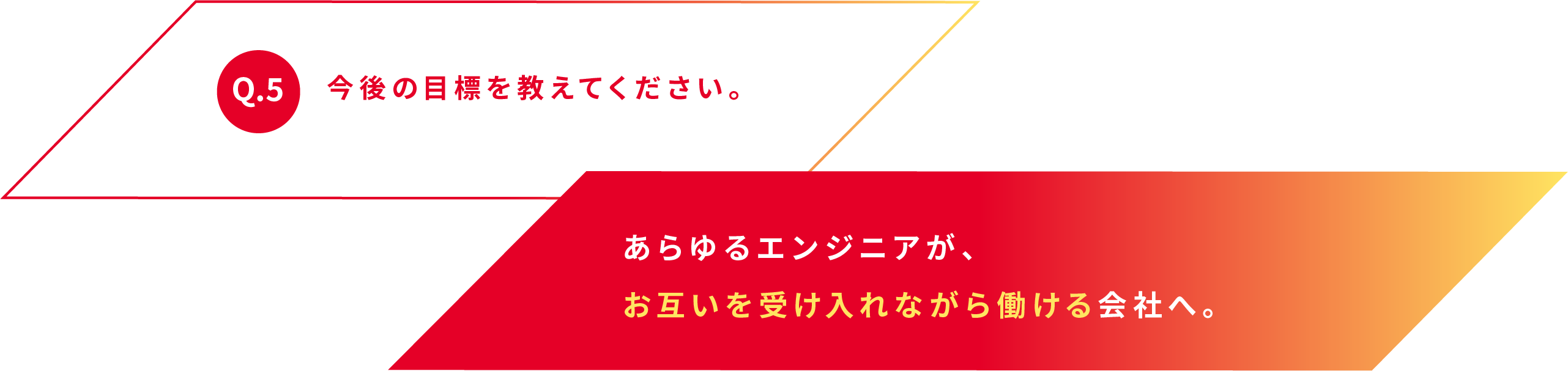 Q.5 今後の目標を教えてください。あらゆるエンジニアがお互いを受け入れながら働ける会社へ。